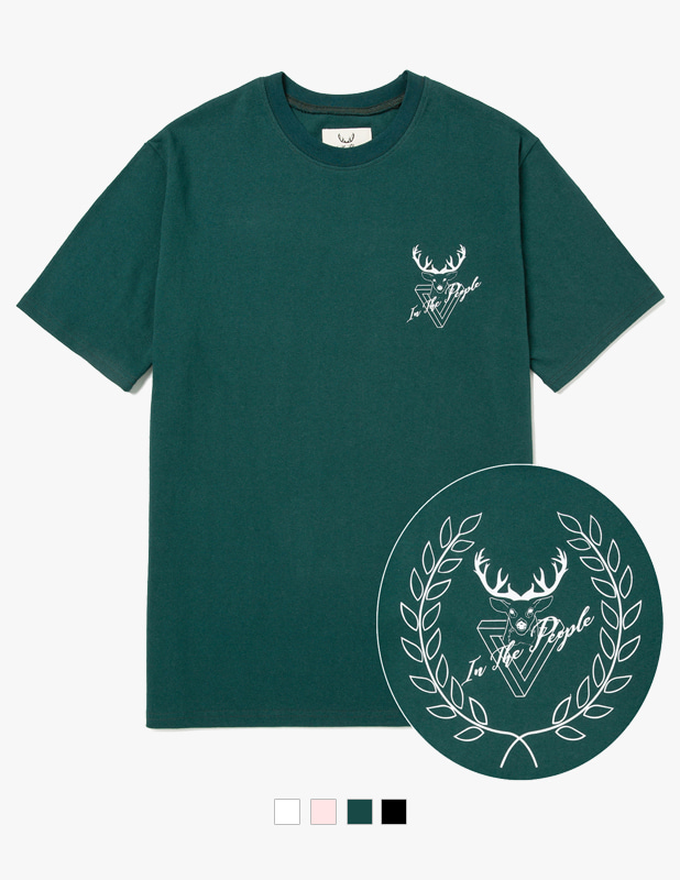 [INTHEPEOPLE] 피플 월계수 사슴로고 티셔츠